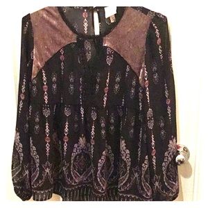 Knox rose sheer long sleeve top